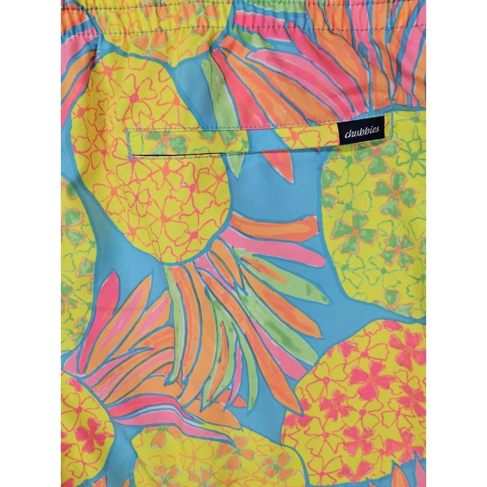 Chubbies The Hooligans Pineapple Swim Trunks Men's XXL  5.5